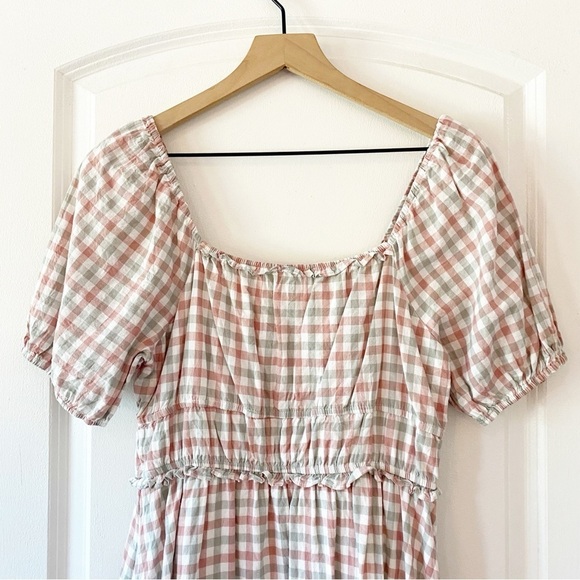VERY J Plaid Midi Dress Size Large Cottagecore Easter - Picture 7 of 10